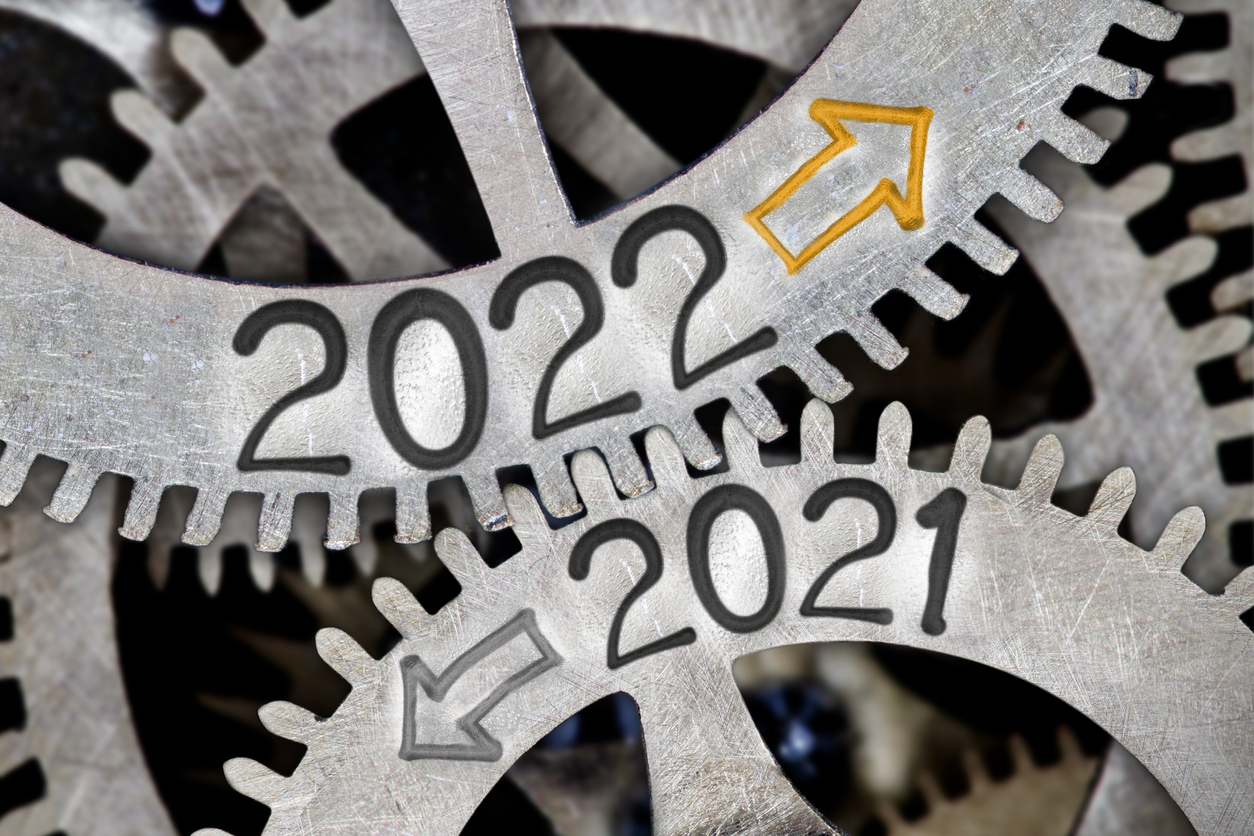 Metal Wheels with New Year 2022